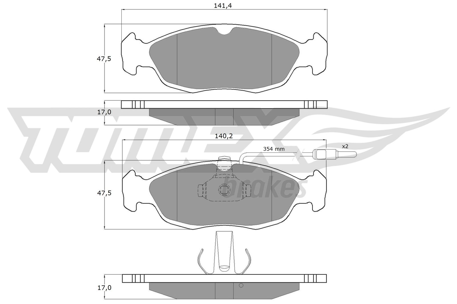 Sada brzdových platničiek kotúčovej brzdy TOMEX Brakes